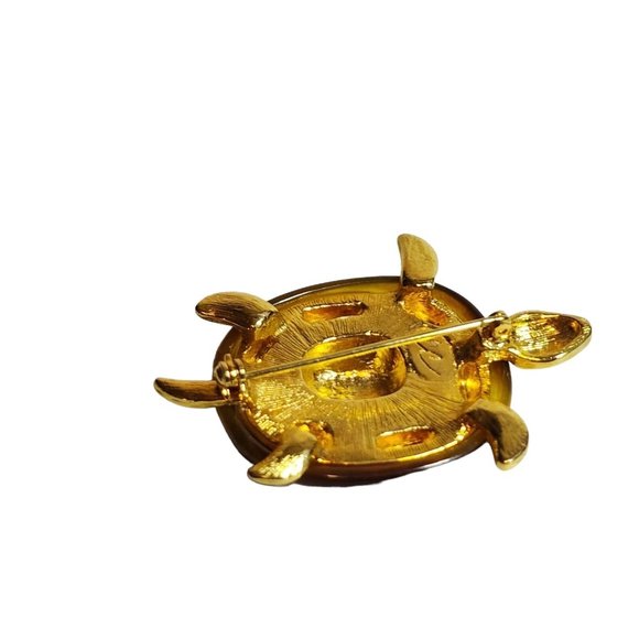 Vintage Liz Claiborne Gold Tone Turtle Brooch Pin - Picture 10 of 11